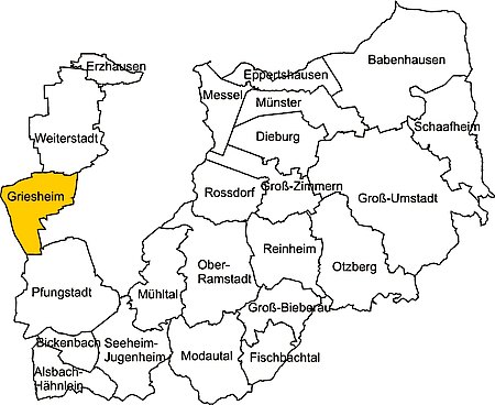 Karte des Landkreises mit allen 23 Städten und Gemeinden  